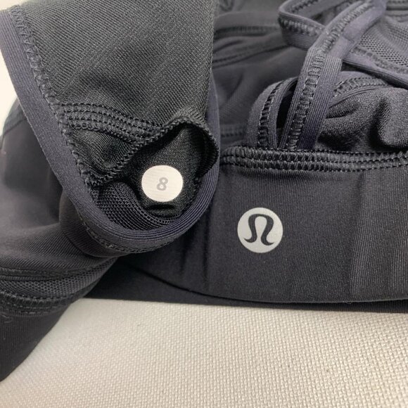 Lululemon Black Cropped Sports Bra - Size 8 Racerback for Stylish Workout Comfor - Picture 5 of 6